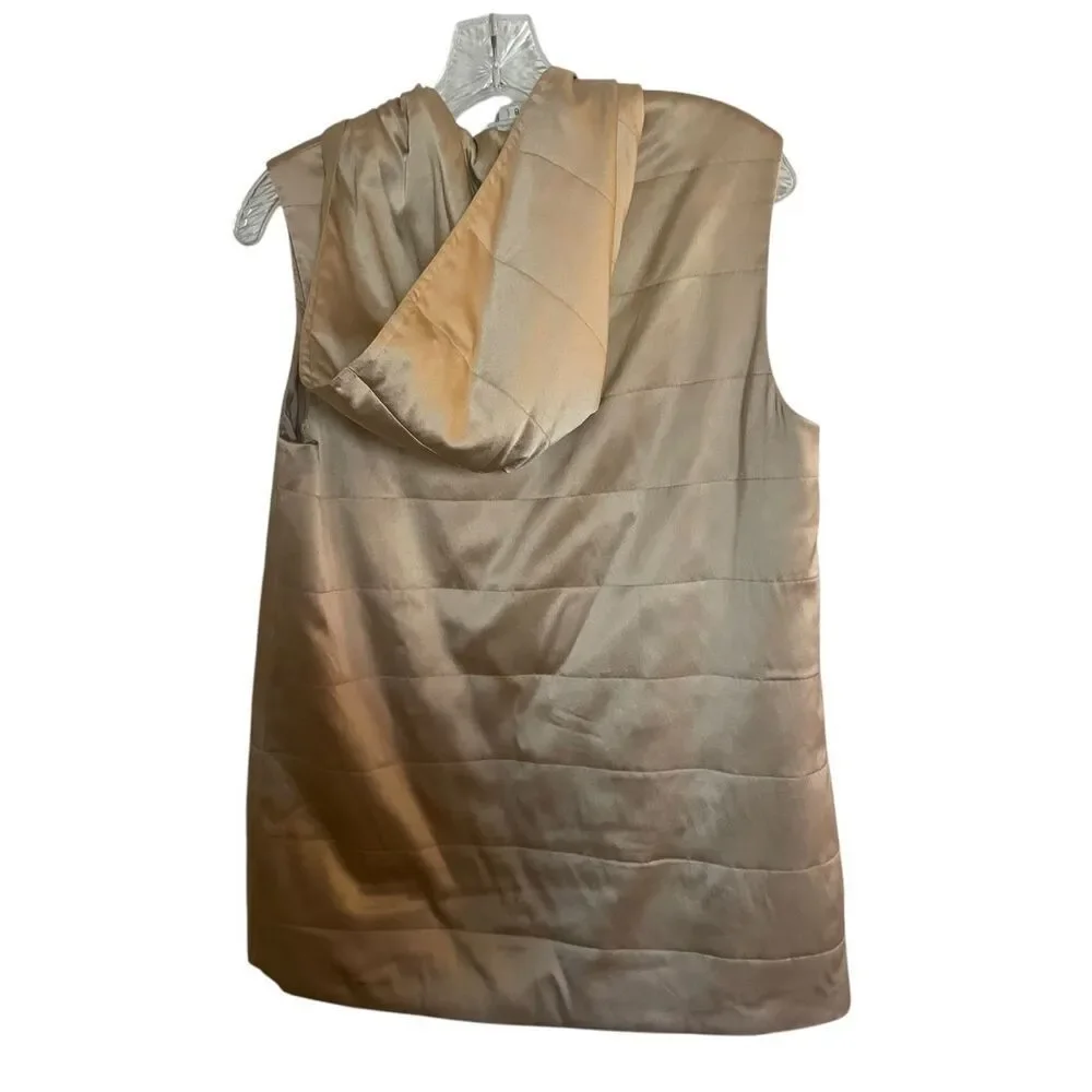 Oscar De La Renta Women’s Gold Hooded Vest Gold Size 8